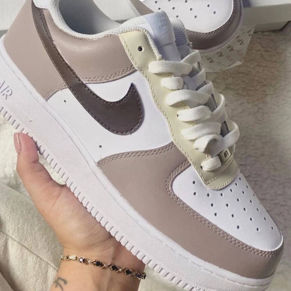 Nike custom brown beige Air Force 1S - Picture 2 of 3